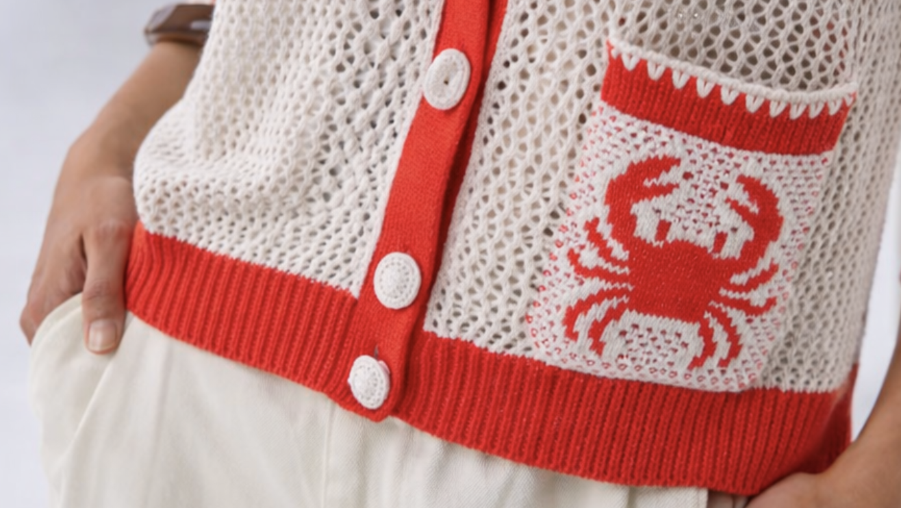 Autumn Cashmere - Mesh Cardigan with Crab Pockets — hughes clothing